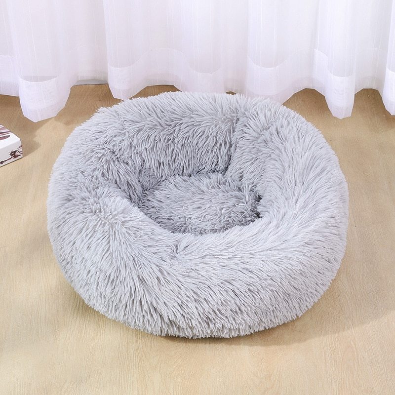 Grey Petnomo Plush Dog & Cat Bed