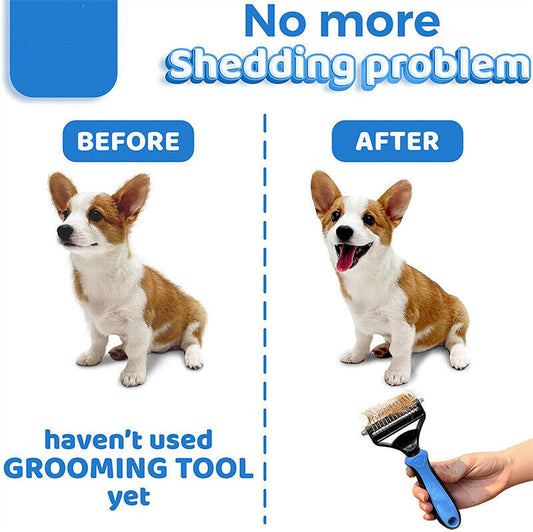 Petnomo Dual-Sided Deshedding Brush for Cats & Dogs