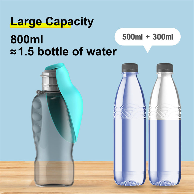 Petnomo 800ml portable water bottle with foldable bowl – leakproof design