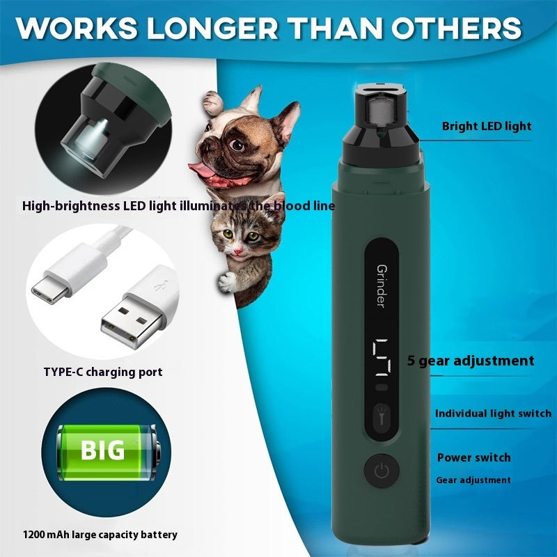 Petnomo Rechargeable Pet Nail Grinder for Dogs and Cats