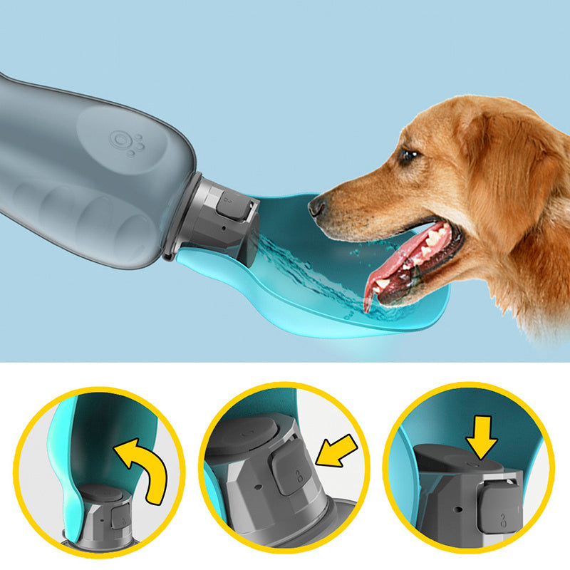 Petnomo 800ml portable water bottle with foldable bowl – leakproof design