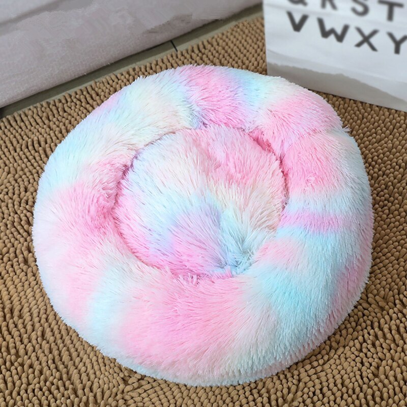Rainbow Color Petnomo Plush Dog & Cat Bed