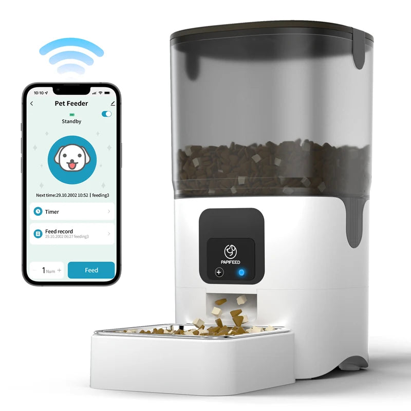 Petnomo Smart 6L Automatic Pet Feeder with HD Camera, Voice, and App Control
