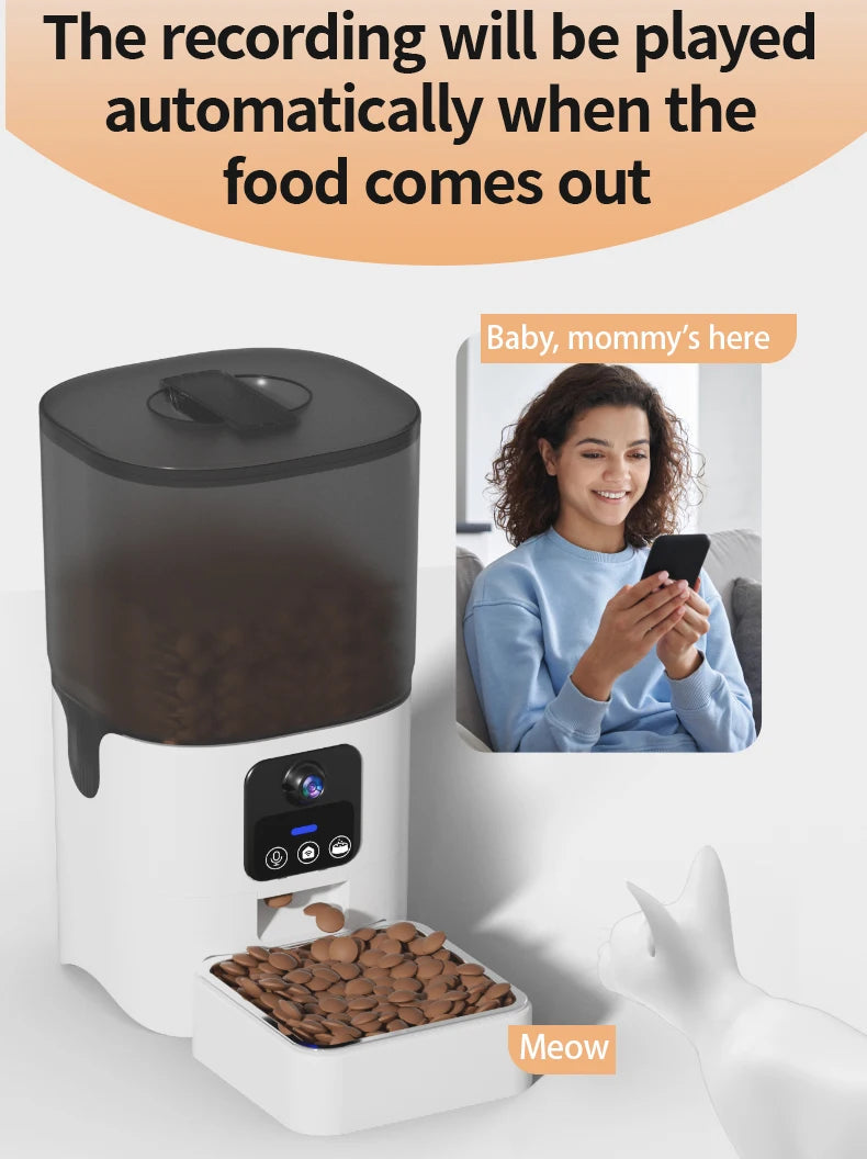 Petnomo Smart 6L Automatic Pet Feeder with HD Camera, Voice, and App Control