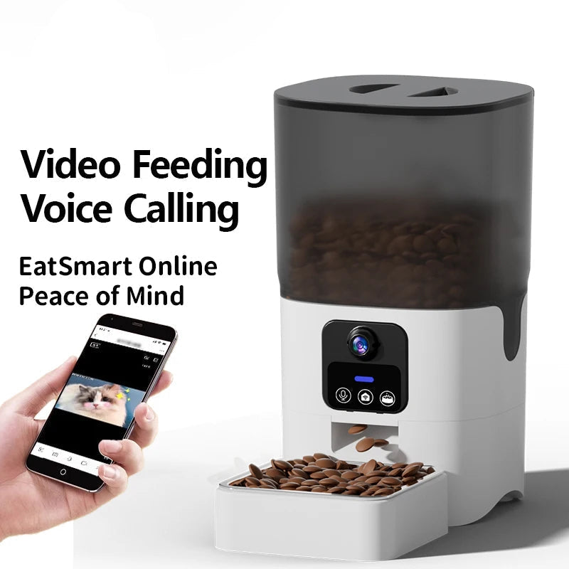 Petnomo Smart 6L Automatic Pet Feeder with HD Camera, Voice, and App Control