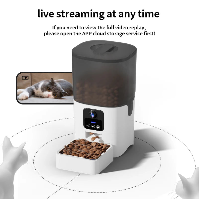 Petnomo Smart 6L Automatic Pet Feeder with HD Camera, Voice, and App Control