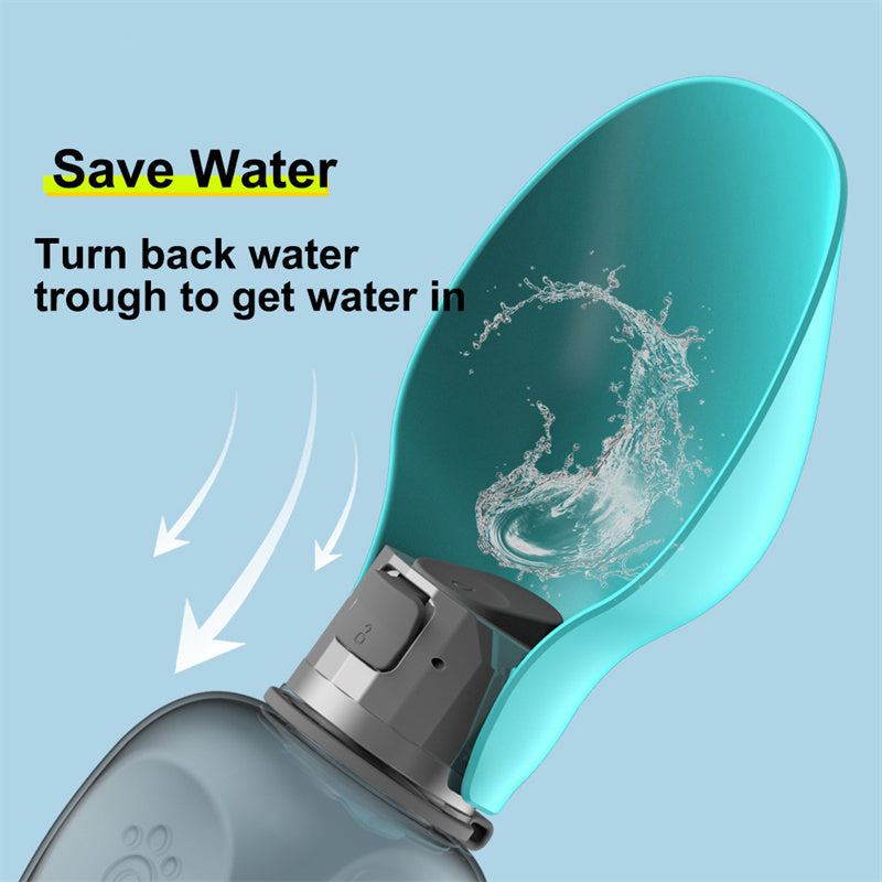 Petnomo 800ml portable water bottle with foldable bowl – leakproof design