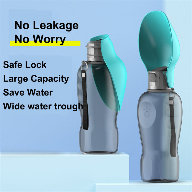 Petnomo 800ml portable water bottle with foldable bowl – leakproof design