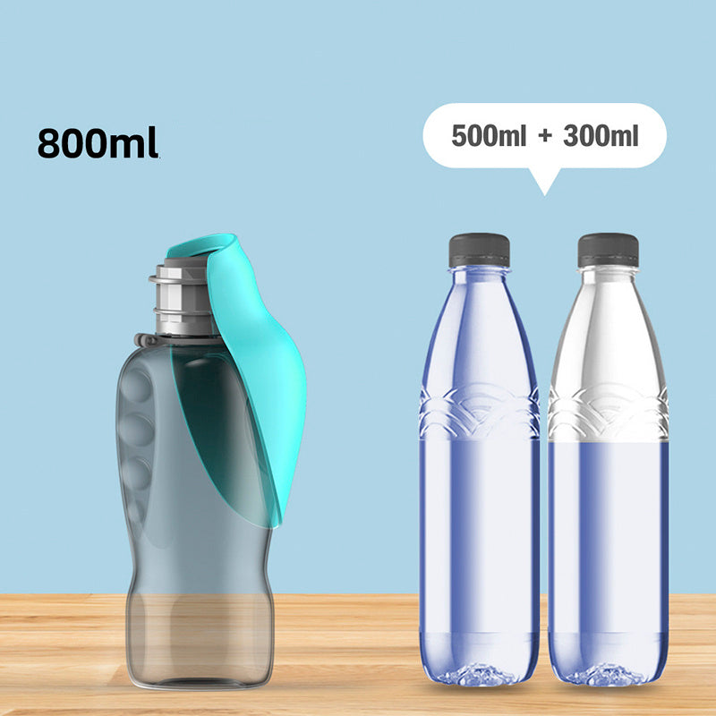Petnomo 800ml portable water bottle with foldable bowl – leakproof design