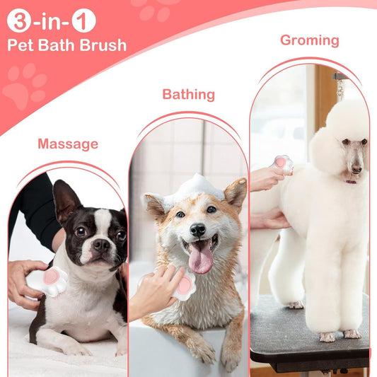 Petnomo™ Silicone Pet Bath Brush with Shampoo Dispenser