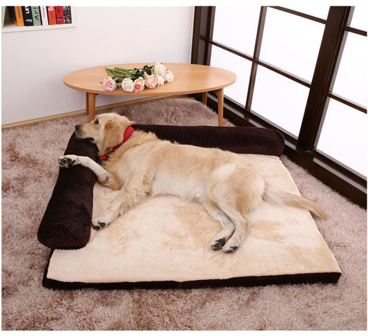 Dog using Petnomo Corduroy Pet Sofa Bed