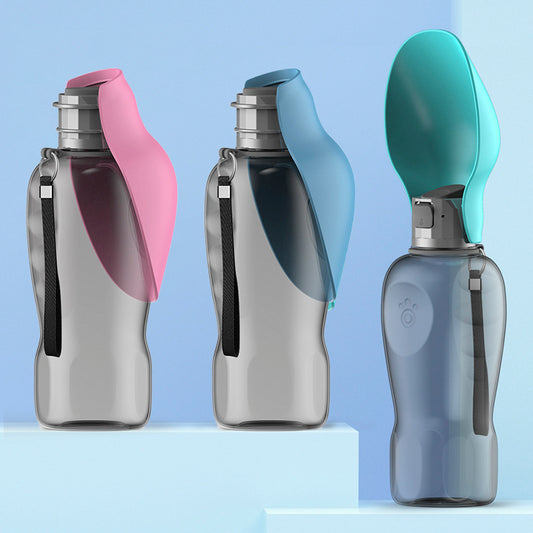 Petnomo 800ml portable water bottle with foldable bowl – leakproof design