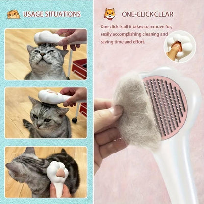 Petnomo Paw-Shaped Grooming Brush, Gentle Hair Remover for Dogs & Cats