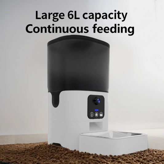 Petnomo™ Smart 6L Automatic Pet Feeder with HD Camera, Voice, and App Control