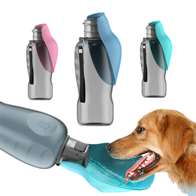Petnomo 800ml portable water bottle with foldable bowl – leakproof design